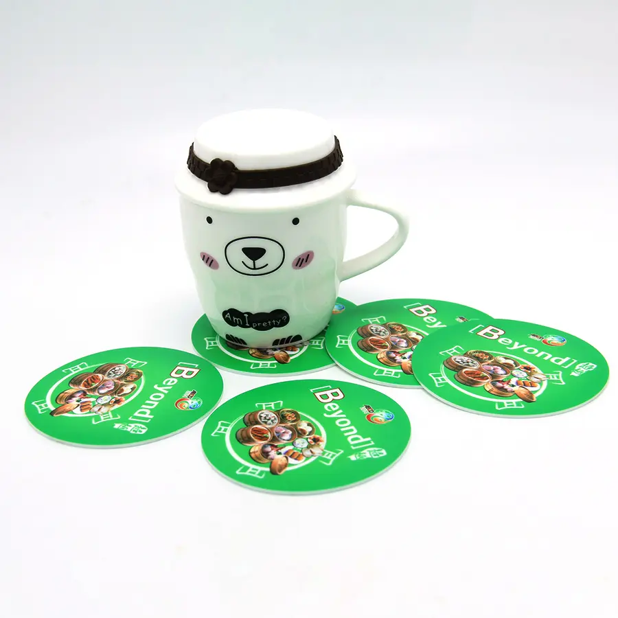 Custom Soft PVC Silicone Coasters Logo Round